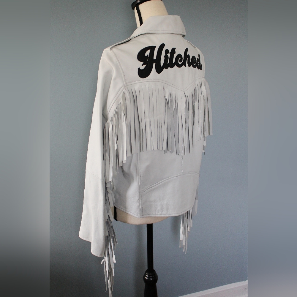 NWT Nasty Gal Bridal Fringe Leather Jacket